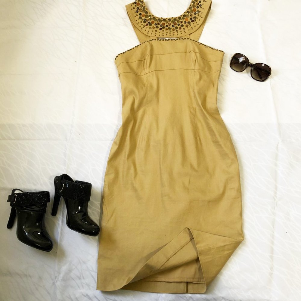 Adrianna Papell brown body con dress